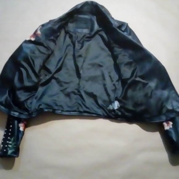 BLANK NYC Embroidered Faux Leather Moto Jacket - Picture 10 of 16